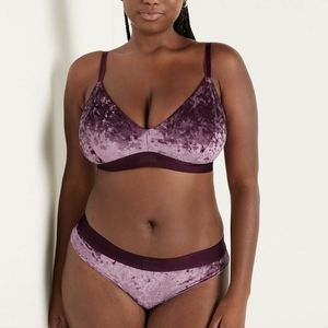 Victoria's Secret PINK matching velvet Bralette & Thing NWT